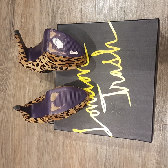 London Trash platform leopard stillettos size 7.5 - Picture 4 of 5